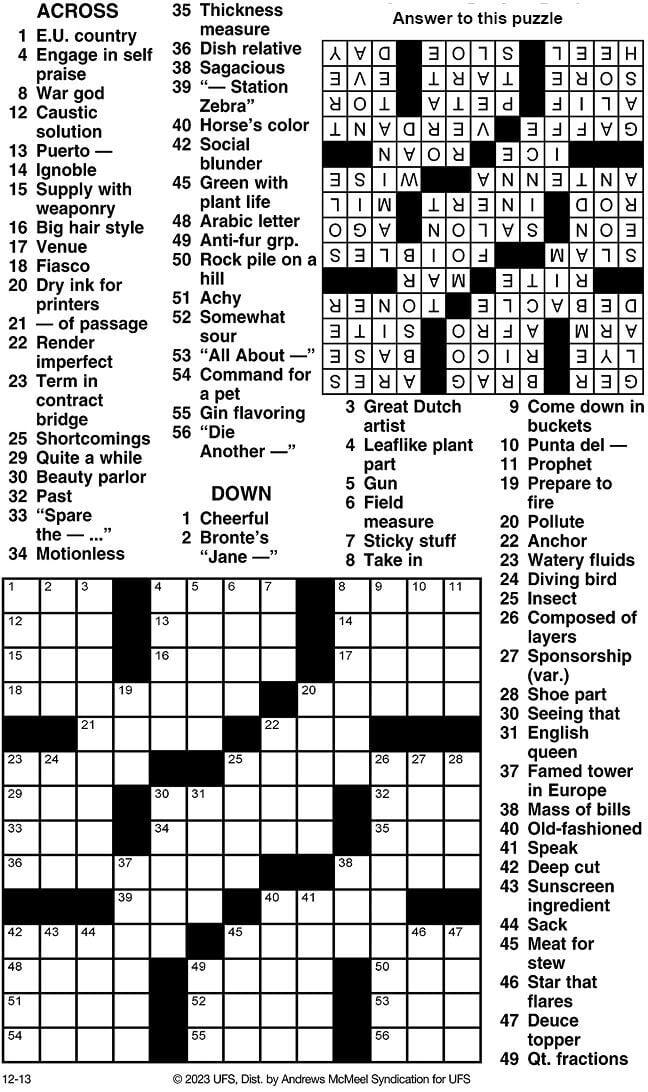 Crossword Puzzle, Advice/Comics for Jan. 8, 2021